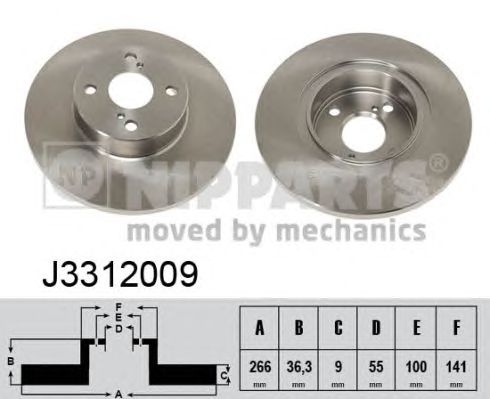 Купить NIPPARTS J3312009 Диск тормозной задний (Мин 2 шт)