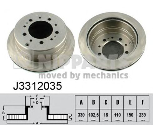 Купить NIPPARTS J3312035 Диск тормозной