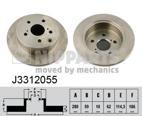 Купить NIPPARTS J3312055 Диск тормозной AVENSIS VERSO