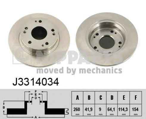 Купить NIPPARTS J3314034 ДИСК ТОРМОЗНОЙ