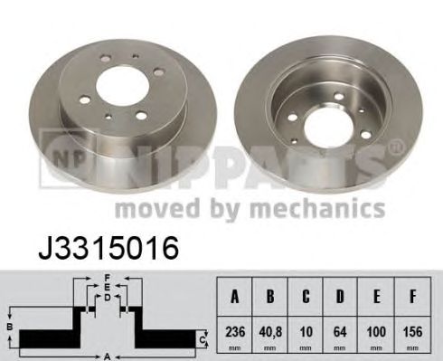 Купить NIPPARTS J3315016 Диск тормозной задний (Мин 2 шт)