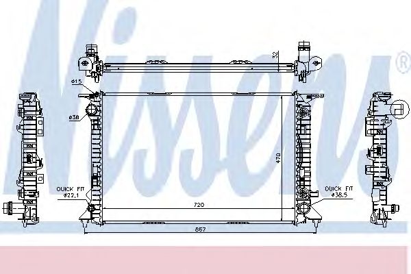 Купить NISSENS 60324 Радиатор Q5 (08->) автомат