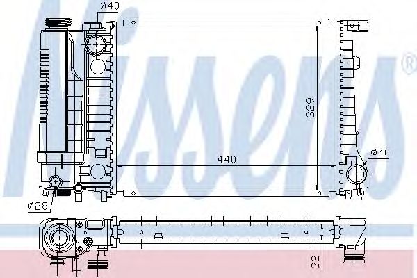 Купить NISSENS 60735A Радиатор системы охлаждения BMW: 3-serie (E30) 316i/318i 87-91, 3-serie (E36) 316i/316g/318i/318is/320i/323i/325i/328i 90-00, 5-serie (E34) 518i/520i/525i/525iX 88-97 (МКПП/AC-)