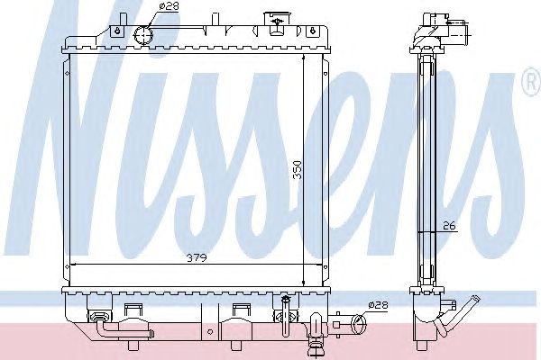 Купить NISSENS 62459 Радиатор системы охлаждения MAZDA: DEMIO (DW) 1.3 16V/1.3 I 16V/1.5 16V 96-02