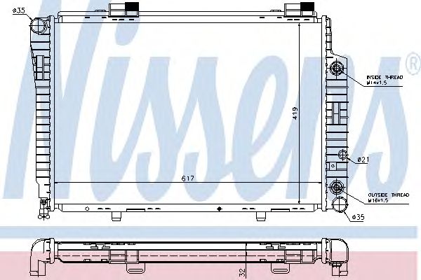Купить NISSENS 62756A Радиатор системы охлаждения MB: C-CLASS (W202) C 180 (202.018)/C 200 (202.020)/C 220 (202.022)/C 230 (202.023)/C 240 (202.026) 93-00 , C-CLASS УНИВЕРСАЛ (S202) C 180 T (202.078)