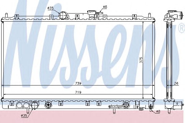 Купить NISSENS 62869A Радиатор системы охлаждения MITSUBISHI: GALANT VI (EA) 2.0/2.0 (EA2A)/2.4 GDI/2.5 V6 24V/2.5 V6 24V (EA5A) 96-04 , GALANT VI УНИВЕРСАЛ (EA) 2.0/2.0 (EA2W)/2.4 GDI/2.5 V6 24V/2.5