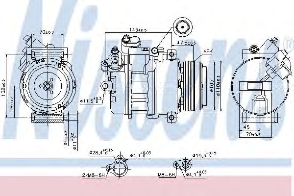 Купить NISSENS 89341 КОМПРЕССОР КОНДИЦИОНЕРА E53
