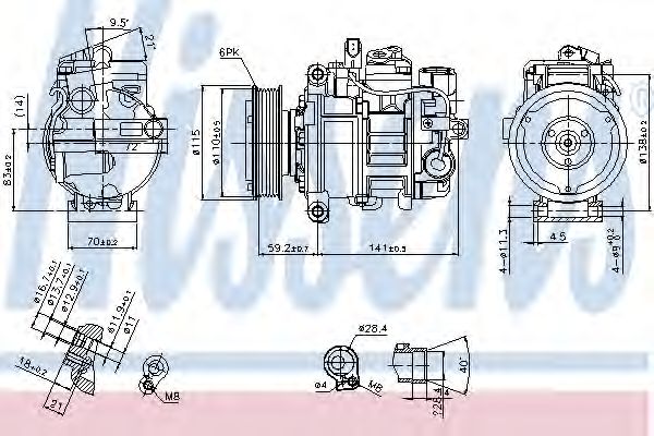 Купить NISSENS 89384 Компрессор кондиционера A4 (01-05)