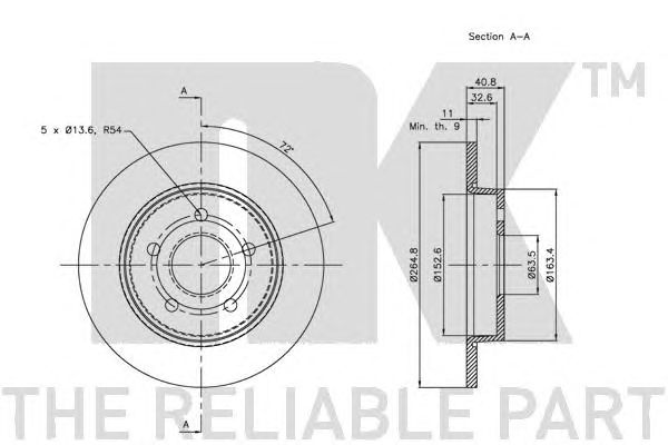Купить NK 202558 Диск тормозной 202558