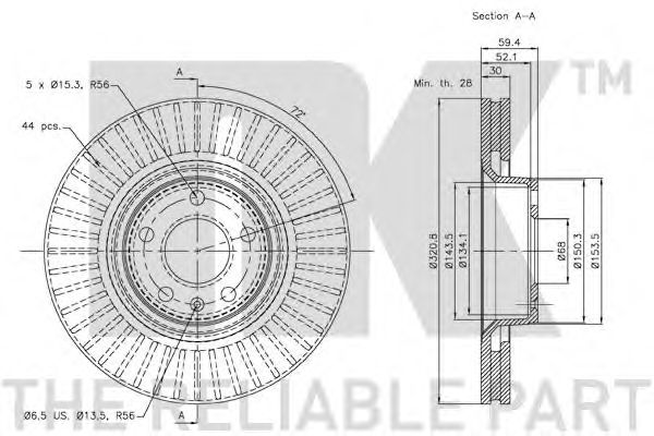 Купить NK 3147100 Тормозные диски Ауди A6 04-- передние