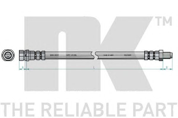 Купить NK 8525122 16.21106=PH212316 [1068975] !шланг торм. зад.\ Ford Focus all 98> L=195 диск.