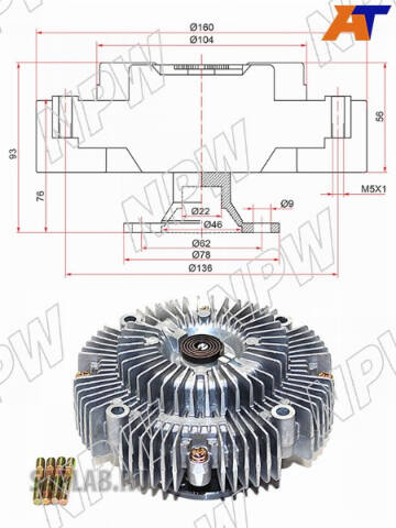 Купить NPW T-158F Муфта вентилятора охлаждения