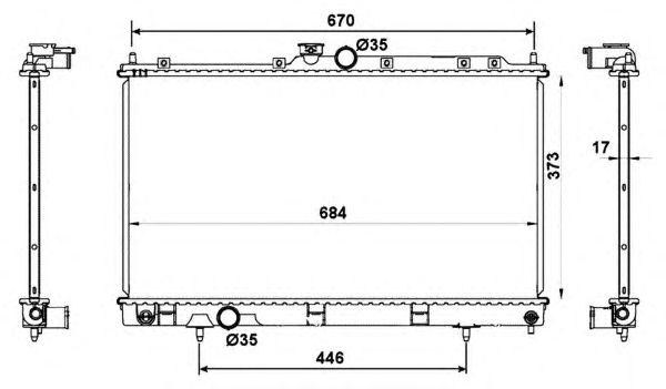Купить NRF 53779 Радиатор двигателя (Al) MITSUBISHI Lancer 1.6 01- 53779