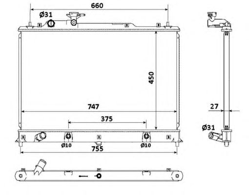 Купить NRF 53904 Радиатор двигателя (Al) MAZDA CX7 2.3 07- 53904