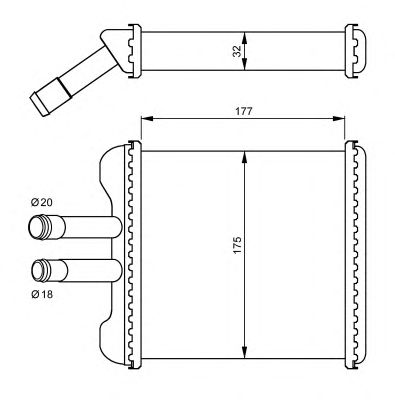 Купить NRF 54237 Радиатор отопителя DAEWOO Lanos 1.3 97- 54237