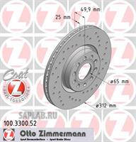 Купить ZIMMERMANN 100.3300.52 Диск торм.перед.вентил.перфорир. [312x25] SPORT COAT Z
