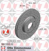 Купить ZIMMERMANN 100.3355.52 Диск торм.перед.вентил.перфорир. [320x30] SPORT COAT Z