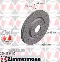 Купить ZIMMERMANN 200.2534.52 Диск торм.перед.вентил.перфорир. [296x26] SPORT COAT Z