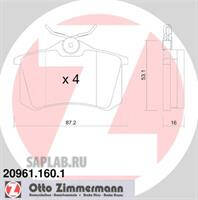 Купить ZIMMERMANN 20961.160.1 Колодки торм.задн.