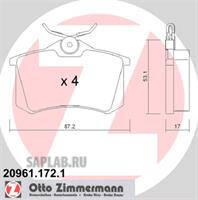 Купить ZIMMERMANN 20961.172.1 Колодки торм.зад