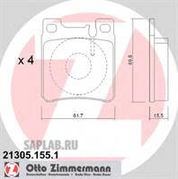 Купить ZIMMERMANN 21305.155.1 Колодки торм.зад.