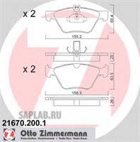 Купить ZIMMERMANN 21670.200.1 Колодки торм.перед.