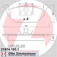 Купить ZIMMERMANN 21974.195.1 Колодки торм.перед.