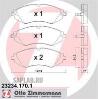 Купить ZIMMERMANN 23234.170.1 Колодки торм.перед. со звук.датчиком износа