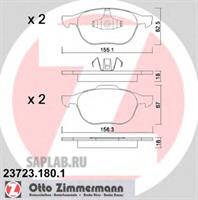 Купить ZIMMERMANN 23723.180.1 Колодки торм.перед.