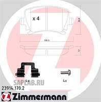 Купить ZIMMERMANN 23914.170.2 Колодки торм.задн. с аксессуарами