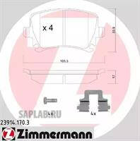 Купить ZIMMERMANN 23914.170.3 Колодки торм.задн. с аксессуарами