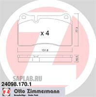 Купить OTTO ZIMMERMANN 240981701 Колодки тормозные