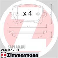 Купить ZIMMERMANN 24483.170.1 Колодки торм.