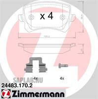 Купить ZIMMERMANN 24483.170.2 Колодки торм.задн. с аксессуарами