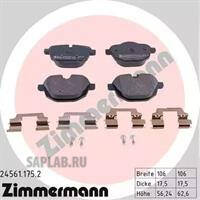 Купить ZIMMERMANN 24561.175.2 Колодки торм.задн. с аксессуарами