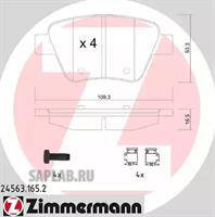 Купить ZIMMERMANN 24563.165.2 КОЛОДКИ ЗАД AUDI A1/A3/VW GOLF/JETTA/TOURAN/SEAT LEON 2.0TFSI/2.0TDI 03-