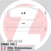 Купить ZIMMERMANN 24660.180.1 Колодки торм.перед.