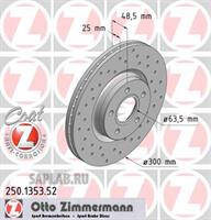 Купить ZIMMERMANN 250.1353.52 Диск торм.перед.вентил.перфорир. [300x25] SPORT COAT Z