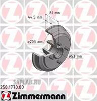 Купить ZIMMERMANN 250.1770.00 Барабан торм.задн. [243х203x81] COAT Z