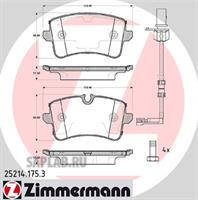 Купить ZIMMERMANN 25214.175.3 Колодки торм.задн. с датчиком износа
