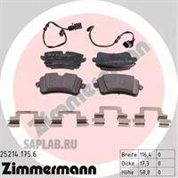 Купить ZIMMERMANN 25214.175.6 Колодки торм.задн. с датчиком износа и аксессуарами