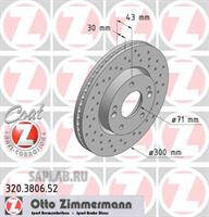 Купить ZIMMERMANN 320.3806.52 Диск торм.перед.вентил.перфорир. [280x26] SPORT COAT Z
