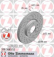 Купить ZIMMERMANN 370.3083.52 Диск торм.перед.вентил.перфорир. [299x25] SPORT COAT Z