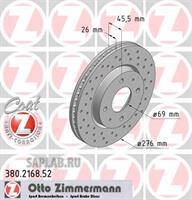 Купить ZIMMERMANN 380.2168.52 Торм.диск пер.вент.[276x26] 4 отв. SPORT COAT Z