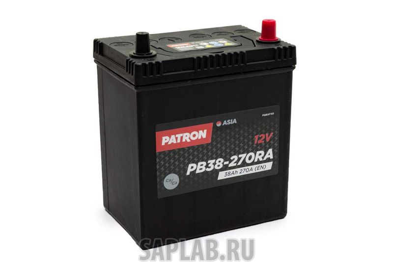 Купить PATRON PB38270RA Аккумулятор PATRON ASIA 12V 38AH 270A (R+) 187x127x225mm 8,9kg (тонкие клеммы)