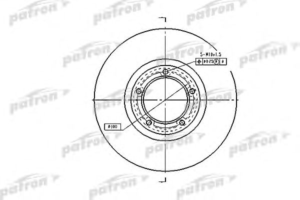 Купить PATRON PBD1622 Диск тормозной передн FORD: TRANSIT c бортовой платформой 91-00, TRANSIT c бортовой платформой 88-92, TRANSIT автобус 91-, TRANSIT фургон 91-00