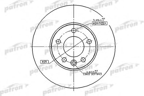 Купить PATRON PBD4308 Диск тормозной передн PBD4308