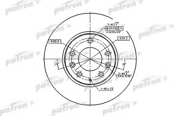 Купить PATRON PBD4386 Диск тормозной передн PBD4386