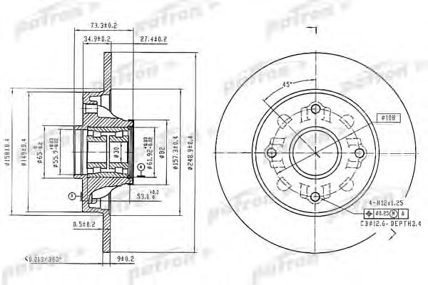 Купить PATRON PBD7014 ТОРМОЗНОЙ ДИСК CITROEN, PEUGEOT_