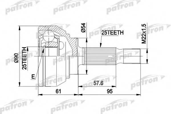 Купить PATRON PCV1006 ШРУС наружн к-кт 25x54x25 ABS:43T VOLVO: S40 I 95-03, V40 универсал 95-04